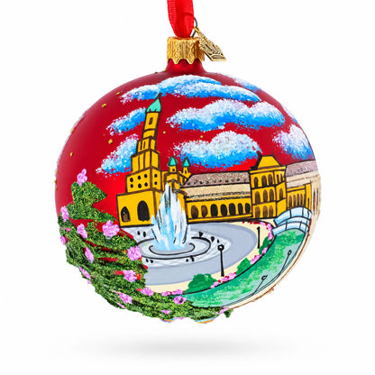 The Plaza de España (Spain Square) Sevilla, Spain Glass Ball Christmas Ornament