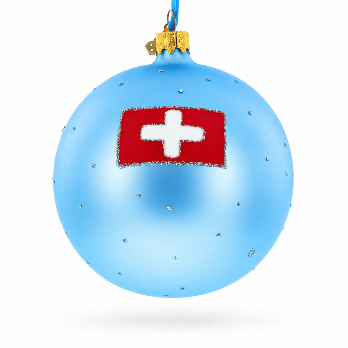 Matterhorn, Zermatt, Switzerland Jeweled Glass Ball Christmas Ornament 4 Inches