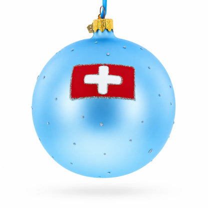 Matterhorn, Zermatt, Switzerland Jeweled Glass Ball Christmas Ornament 4 Inches