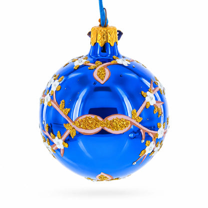 1901 Kelch Apple Blossom Royal Glass Ball Christmas Ornament 2.4 Inches