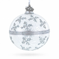 White Winter Glitter Snowflake Design Glass Ball Christmas Ornament 3.25 Inches