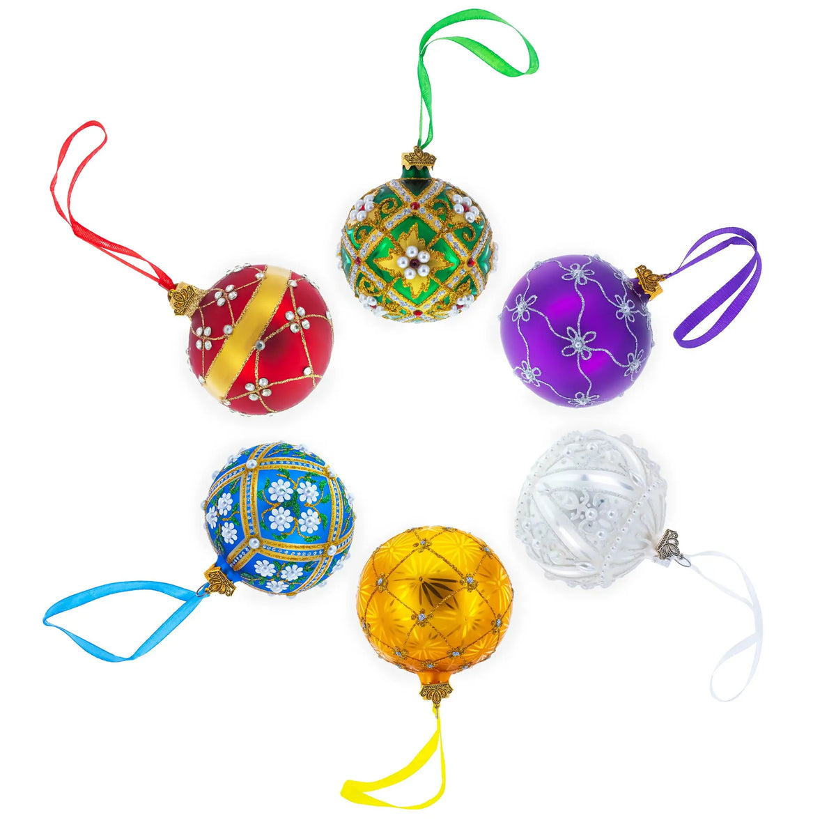 Golden Glitter Sunflower with Crystal Embellishments Glass Ball Christmas Ornament 3.25 Inches