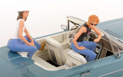 KK Scale 1966 Ford Thunderbird Convertible "Thelma & Louise" Light Blue Metallic 1:18 STM Diecast Default Title Default Title-