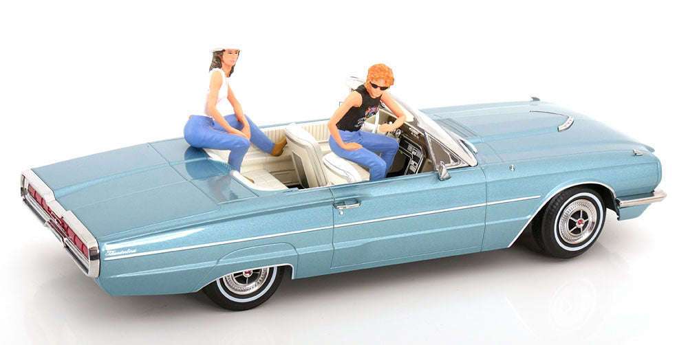 KK Scale 1966 Ford Thunderbird Convertible "Thelma & Louise" Light Blue Metallic 1:18 STM Diecast Default Title Default Title-