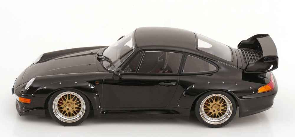 KK Scale 1996 Porsche 911 993 GT2 w/ Gold BBS Wheels Black 1:18 Cartsfy Inc.