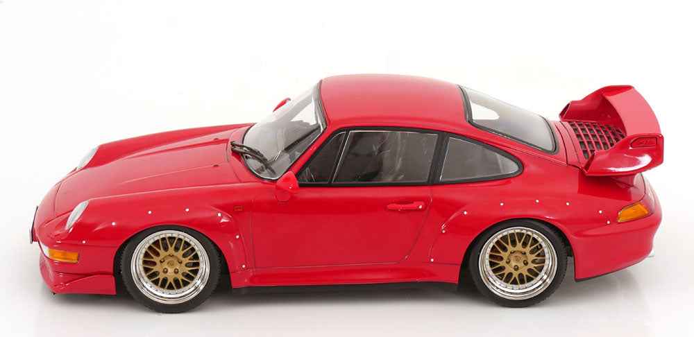 KK Scale 1996 Porsche 911 993 GT2 w/ Gold BBS Wheels Guards Red 1:18 STM Diecast Default Title Default Title-
