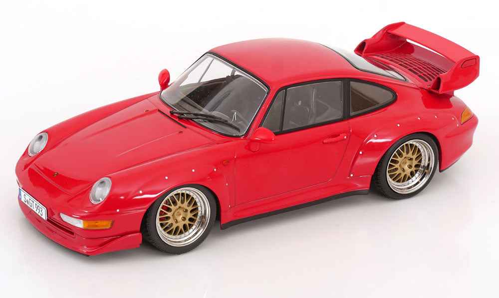 KK Scale 1996 Porsche 911 993 GT2 w/ Gold BBS Wheels Guards Red 1:18 STM Diecast Default Title Default Title-