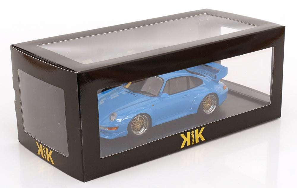KK Scale 1996 Porsche 911 993 GT2 w/ Gold BBS Wheels Riviera Blue 1:18 Cartsfy Inc.