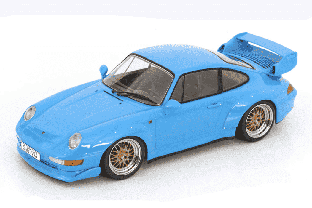KK Scale 1996 Porsche 911 993 GT2 w/ Gold BBS Wheels Riviera Blue 1:18 Cartsfy Inc.