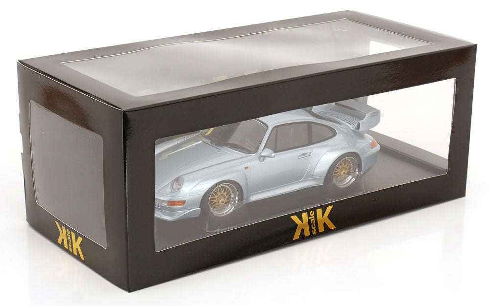 KK Scale 1996 Porsche 911 993 GT2 w/ Gold BBS Wheels Silver 1:18 STM Diecast Default Title Default Title-