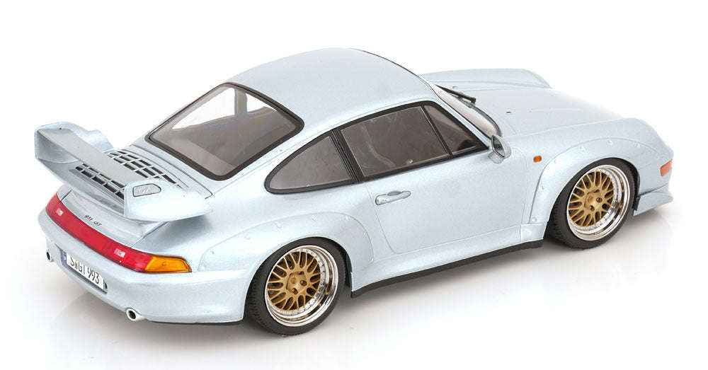 KK Scale 1996 Porsche 911 993 GT2 w/ Gold BBS Wheels Silver 1:18 STM Diecast Default Title Default Title-