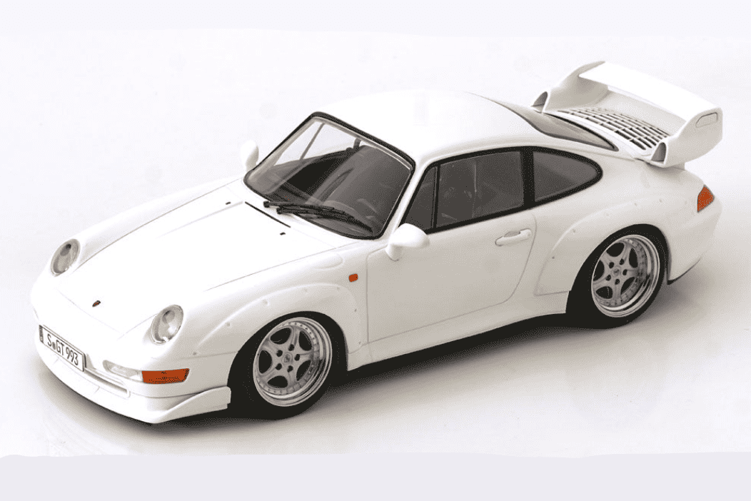 KK Scale 1996 Porsche 911 993 GT2 w/ Speedline Wheels White 1:18 STM Diecast Default Title Default Title-