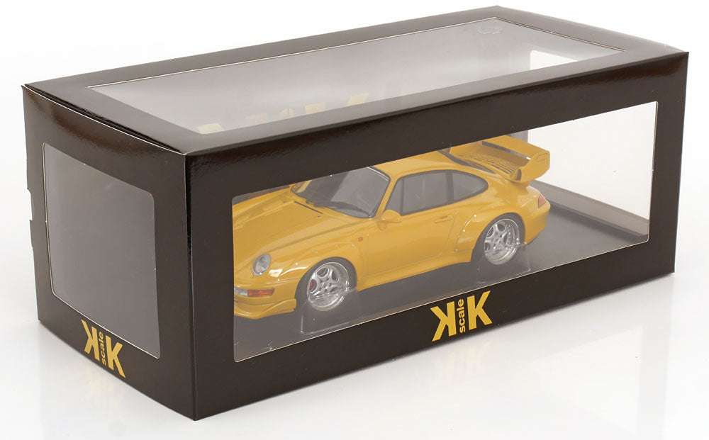 KK Scale 1996 Porsche 911 993 GT2 w/ Speedline Wheels Yellow 1:18 Cartsfy Inc.