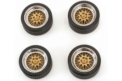 KK Scale BBS LM Gold Wheel and Tire Set 1:18 Cartsfy Inc.