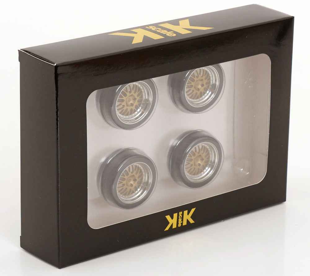 KK Scale BBS LM Gold Wheel and Tire Set 1:18 Cartsfy Inc.
