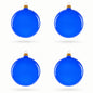 Set of 4 Translucent Glossy Blue Glass Ball Christmas Ornaments (016)