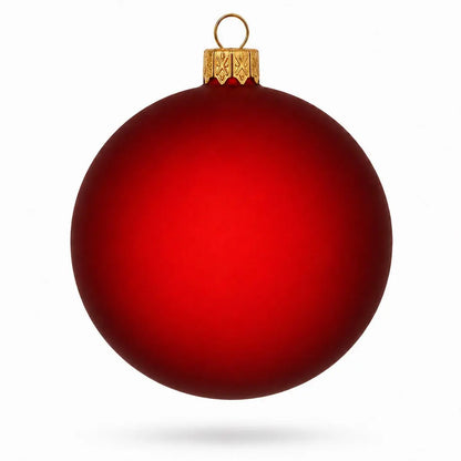 Set of 6 Translucent Red Glass Ball Christmas Ornaments 3.25 Inches (053)