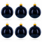 Black Glossy Glass Ball Christmas Ornament 3.25 Inches (036)