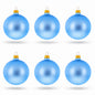Set of 6 Matte Light Blue Glass Ball Christmas Ornaments 3.25 Inches (042)