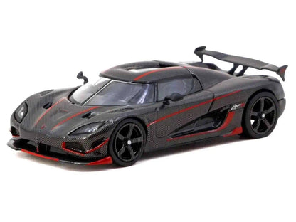 Koenigsegg Agera RS Black Carbon with Red Accents "Global64" Series 1/64 Diecast Model Car by Tarmac Works Miniature Motors Default Title Default Title-