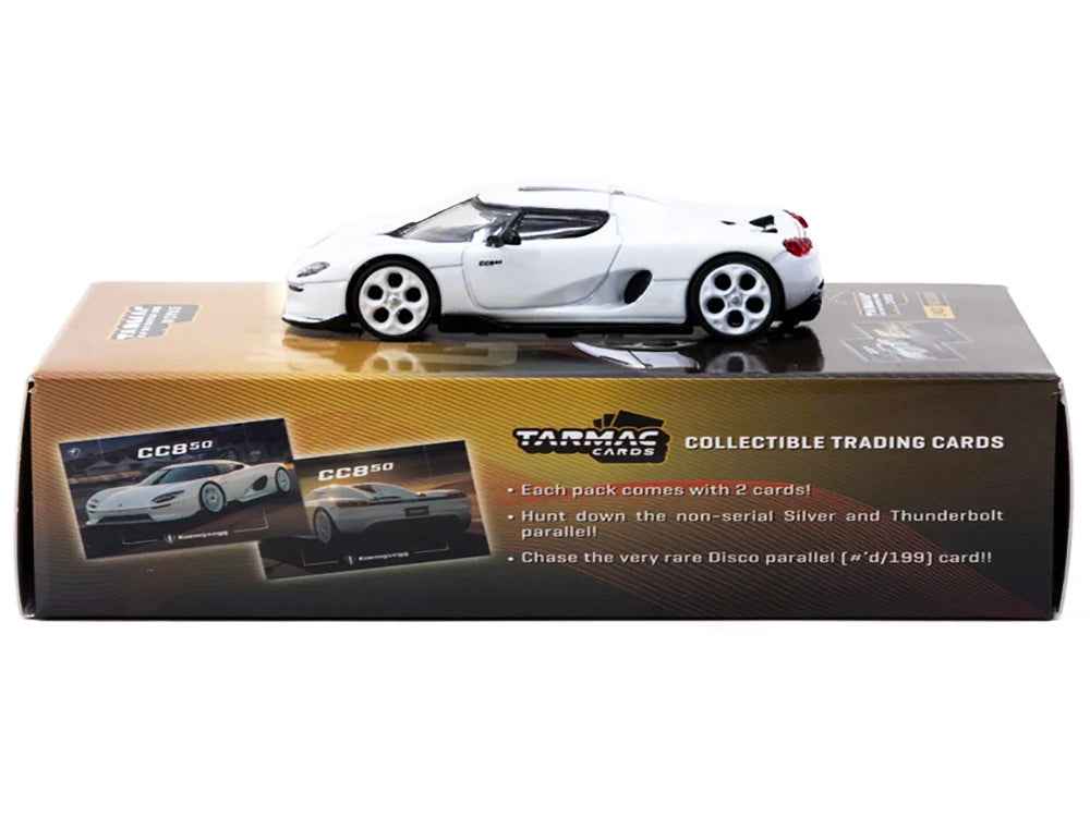 Koenigsegg CC850 White with Tarmac Cards "Global64" Series 1/64 Diecast Model by Tarmac Works Miniature Motors Default Title Default Title-