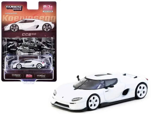 Koenigsegg CC850 White with Tarmac Cards "Global64" Series 1/64 Diecast Model by Tarmac Works Cartsfy Inc.