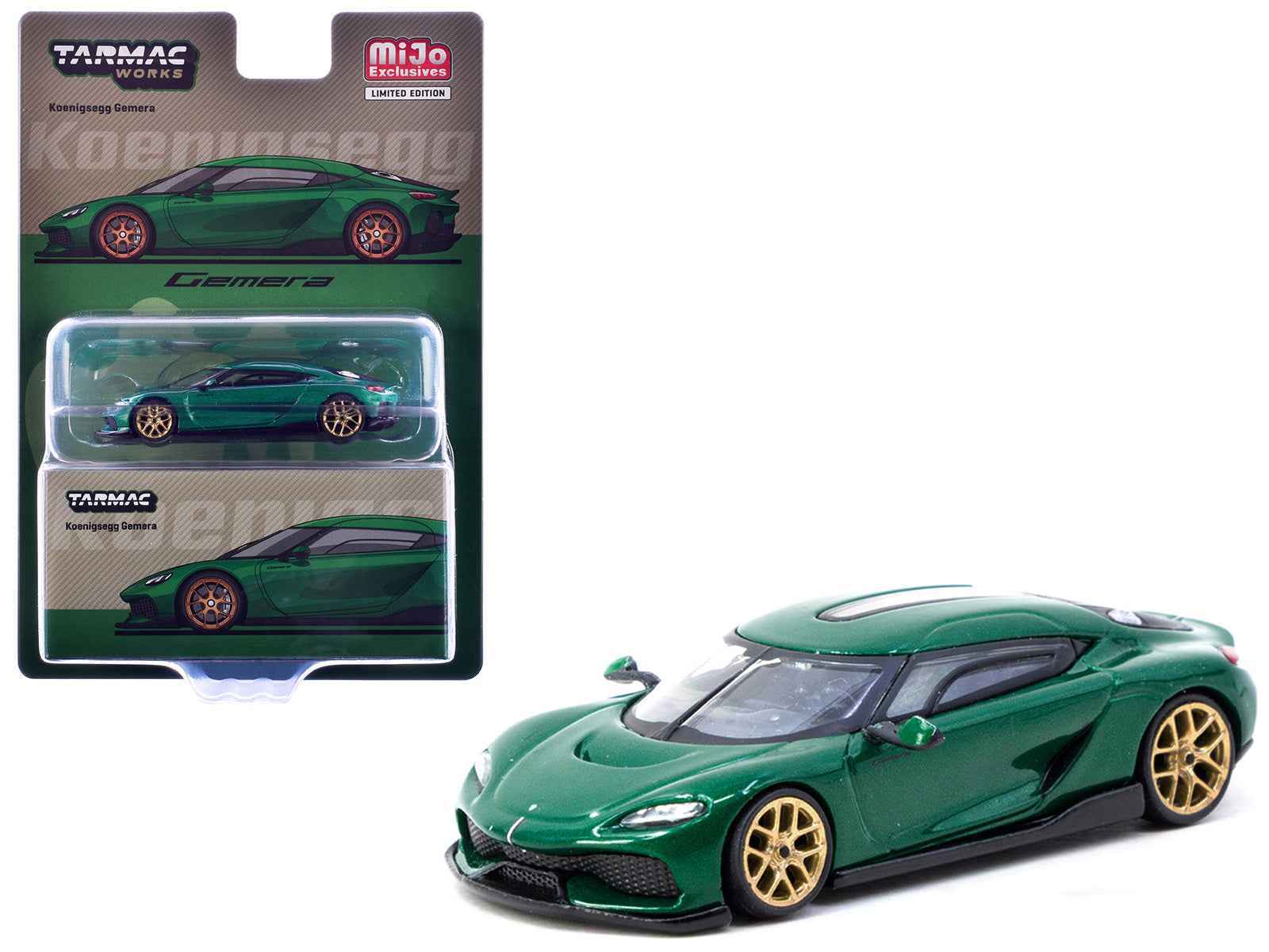 Koenigsegg Gemera Green Metallic "Global64" Series 1/64 Diecast Model by Tarmac Works Cartsfy Inc.