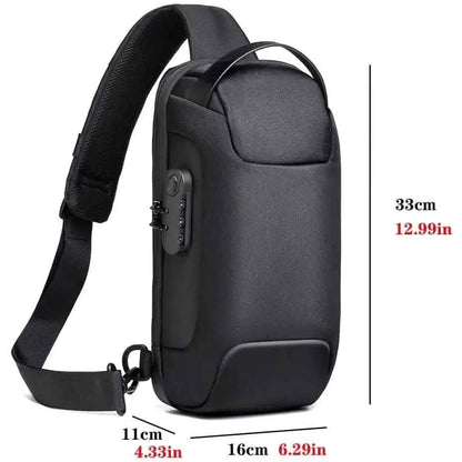 KPYWZER Anti-theft Sling Backpack with USB Charging Port DailySale Black Blue Black-Blue-