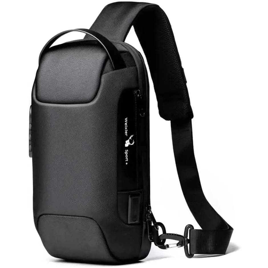 KPYWZER Anti-theft Sling Backpack with USB Charging Port DailySale Black Blue Black-Blue-