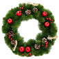 Ukrainian Christmas Wreath with Frosted Straw Bows, Apples & Pine Cones 20 Inches
