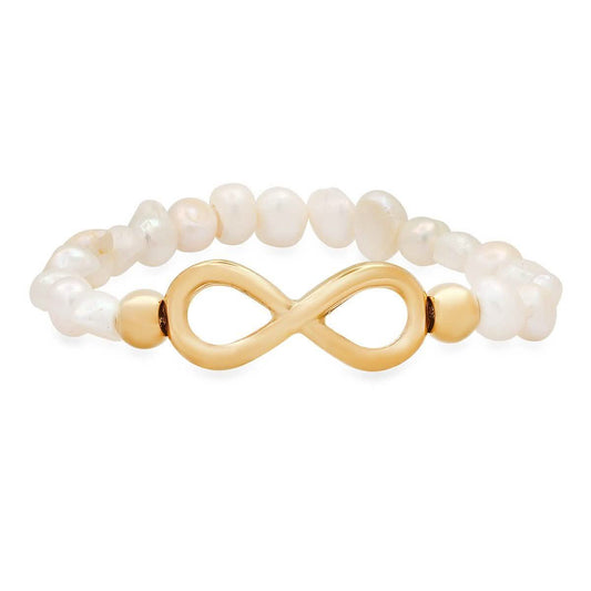 Ladies Freshwater Pearls and Infinity Charm Bracelet - Cartsfy Inc.
