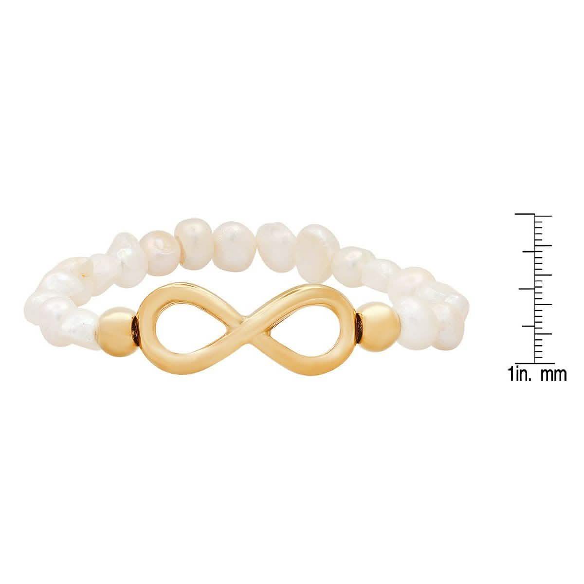 Ladies Freshwater Pearls and Infinity Charm Bracelet - Cartsfy Inc.