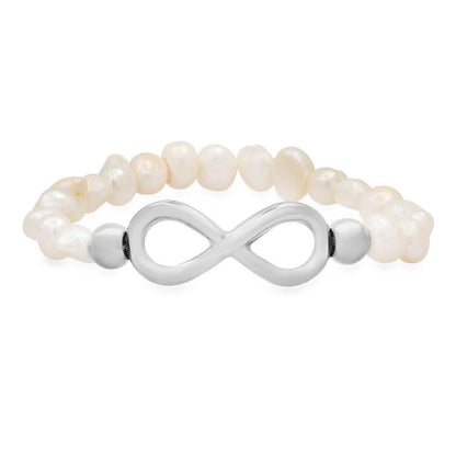 Ladies Freshwater Pearls and Infinity Charm Bracelet - Cartsfy Inc.