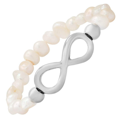 Ladies Freshwater Pearls and Infinity Charm Bracelet - Cartsfy Inc.