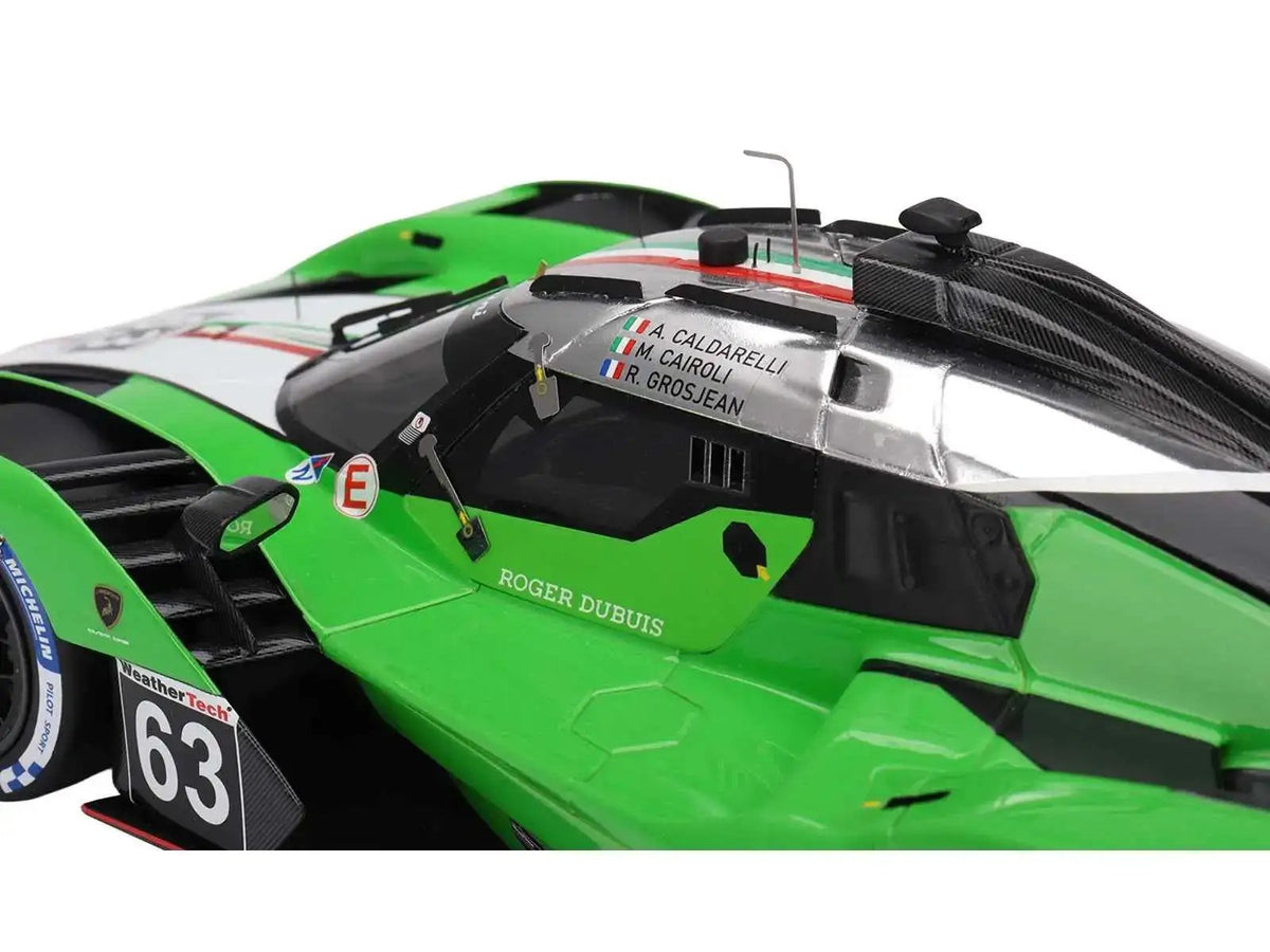 Lamborghini SC63 #63 Matteo Cairoli - Andrea Caldarelli - Romain Grosjean "Iron Lynx" IMSA "12 Hours of Sebring" (2024) 1/18 Model Car by Top Speed Cartsfy Inc.