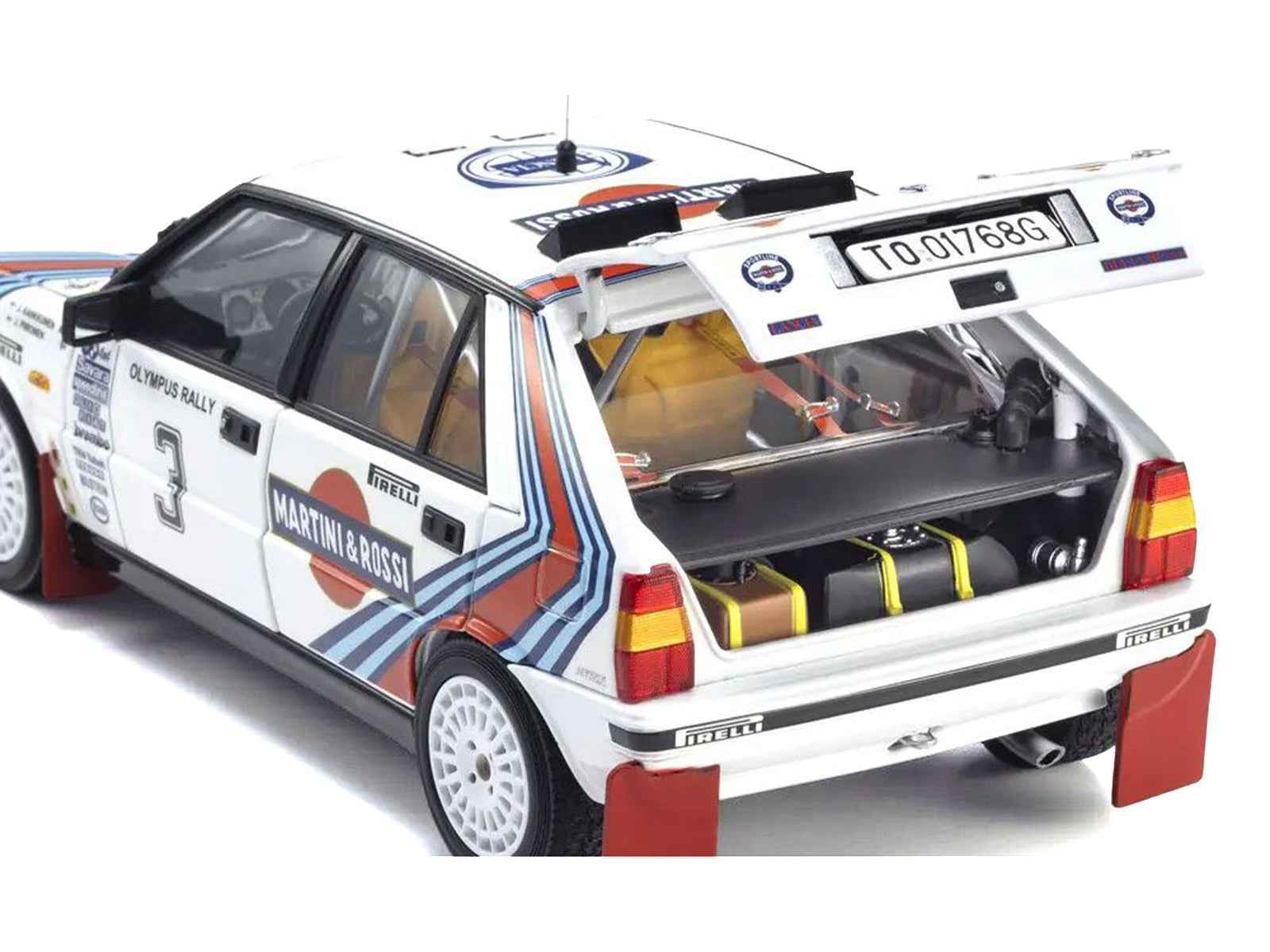 Lancia Delta HF 4WD #3 Juha Kankkunen - Juha Piironen "Martini Racing" Winner "Olympus Rally" (1987) 1/18 Diecast Model Car by Kyosho Cartsfy Inc.