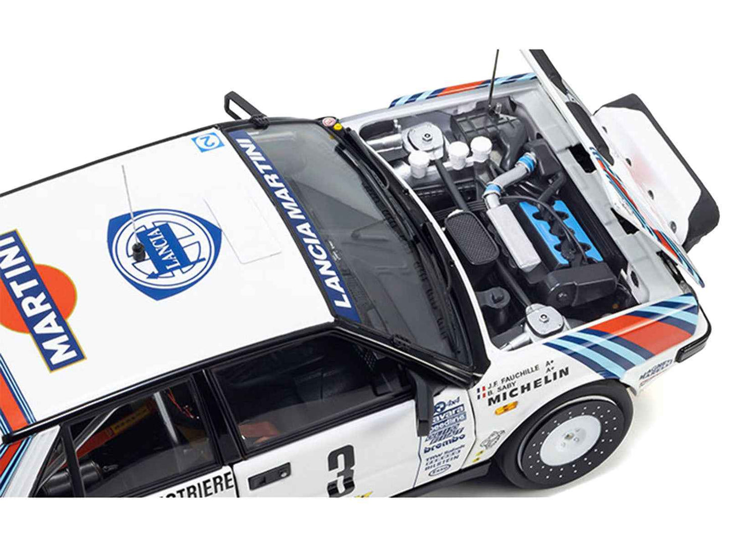 Lancia Delta HF 4WD #3 Juha Kankkunen - Juha Piironen "Martini Racing" Winner "Olympus Rally" (1987) 1/18 Diecast Model Car by Kyosho Cartsfy Inc.