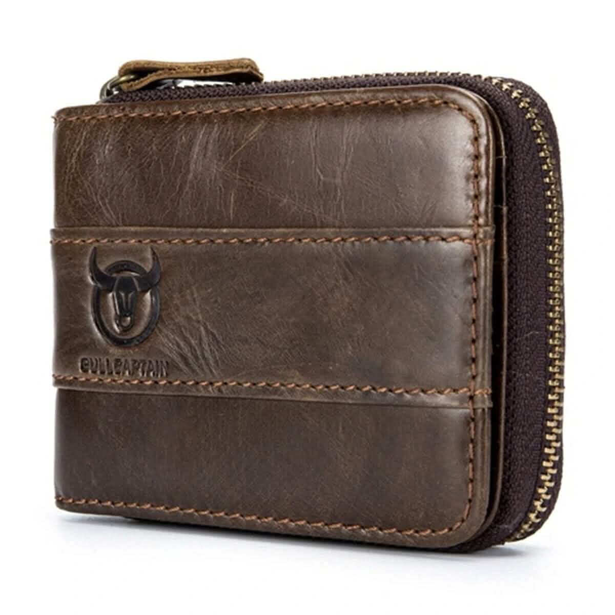 Leather Tri - Fold Anti - Magnetic Vintage 11 Card Slot Men's Wallet - Cartsfy Inc.