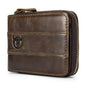 Leather Tri-Fold Anti-Magnetic Vintage 11 Card Slot Men's Wallet DailySale Black Coffee Brown Black-Coffee-Brown-