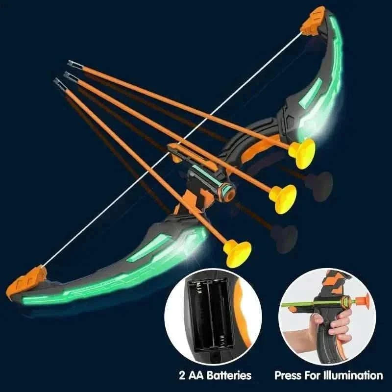 LED Bow & Arrow Toy Set for Kids Light-Up Archery Play Kit with Suction Cup Arrows (Blue/Green) Cartsfy Inc.