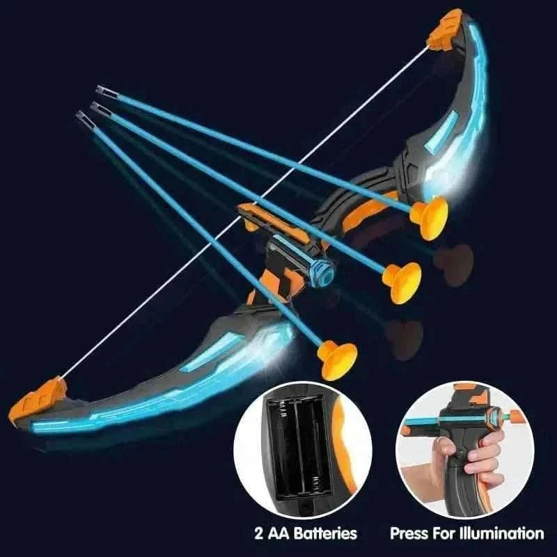 LED Bow & Arrow Toy Set for Kids Light-Up Archery Play Kit with Suction Cup Arrows (Blue/Green) Cartsfy Inc.