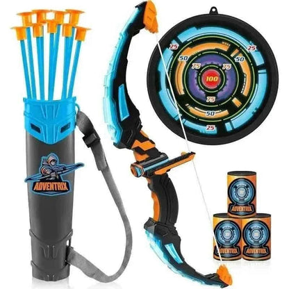 LED Bow & Arrow Toy Set for Kids Light-Up Archery Play Kit with Suction Cup Arrows (Blue/Green) Cartsfy Inc.