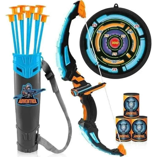 LED Bow & Arrow Toy Set for Kids Light-Up Archery Play Kit with Suction Cup Arrows (Blue/Green) Cartsfy Inc.