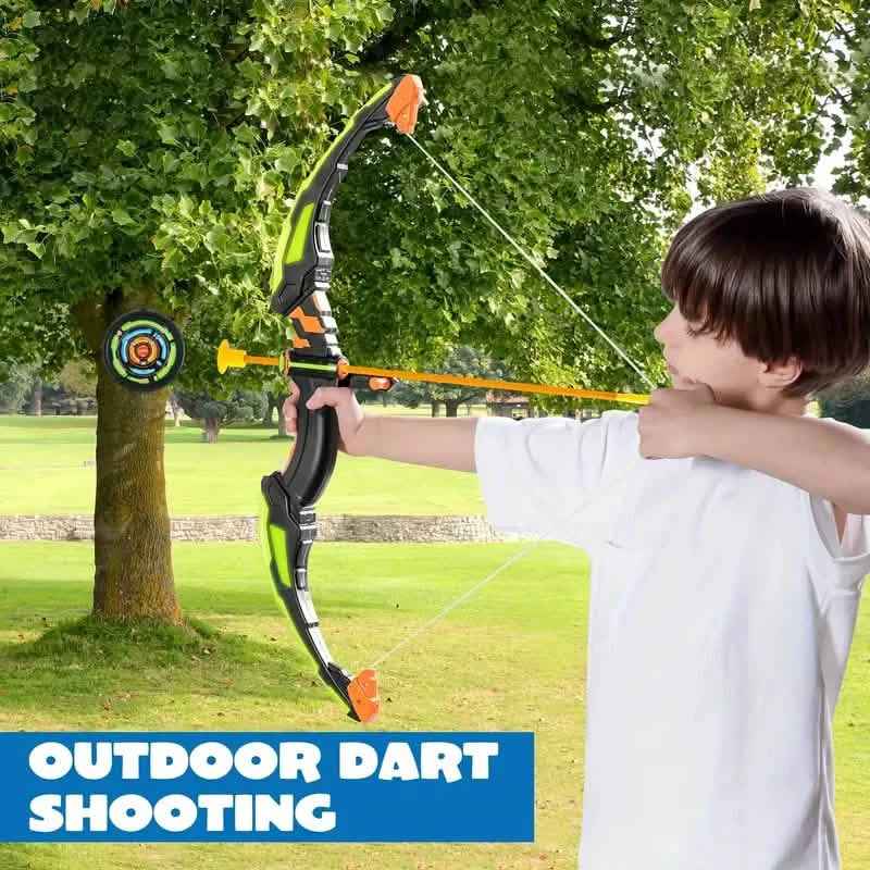 LED Bow & Arrow Toy Set for Kids Light-Up Archery Play Kit with Suction Cup Arrows (Blue/Green) Cartsfy Inc.