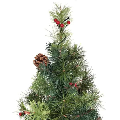 LED Christmas Tree with Red Berries Pine Cones Cartsfy Inc.