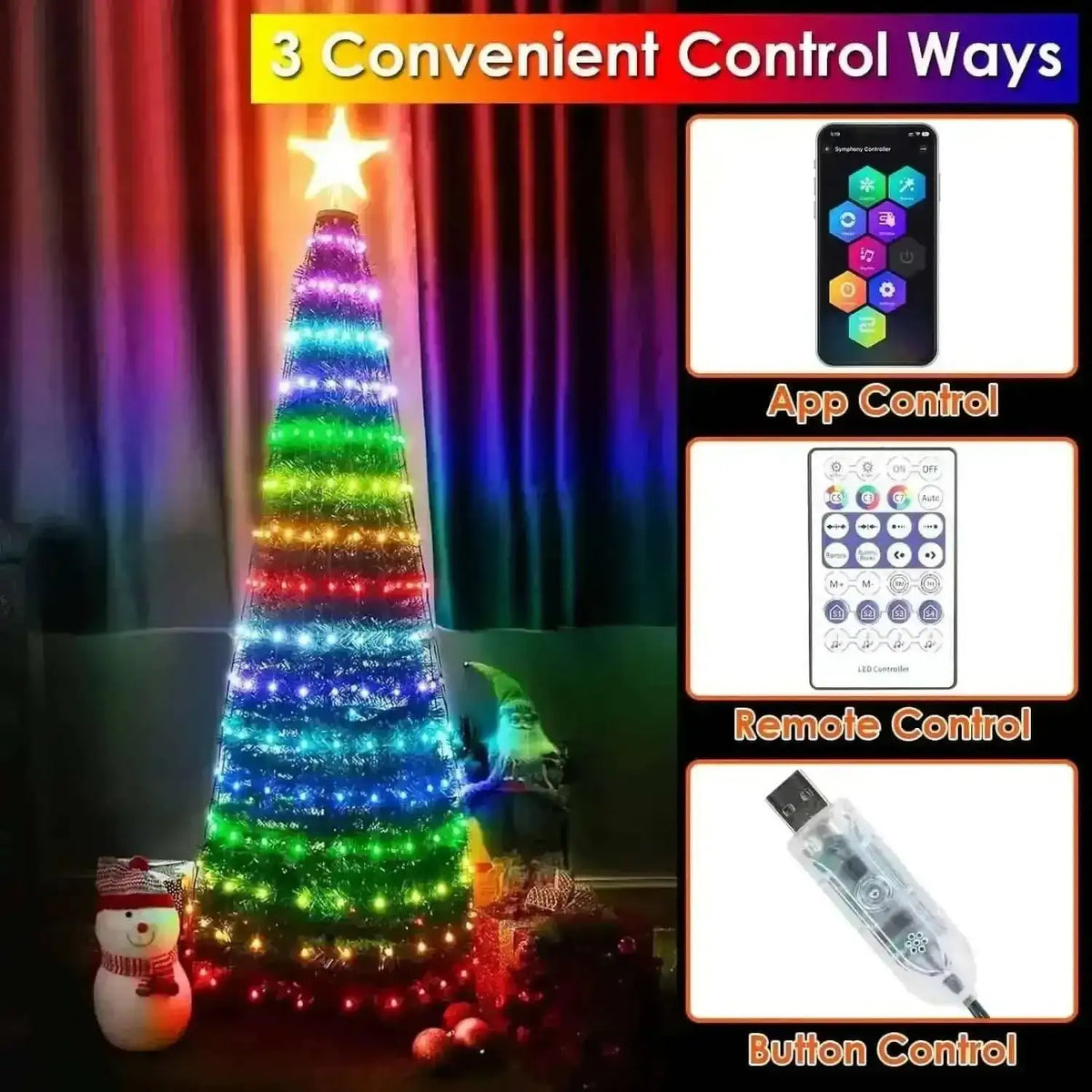 LED Lights Collapsible Christmas Tree Light with Remote App Control Cartsfy Inc.