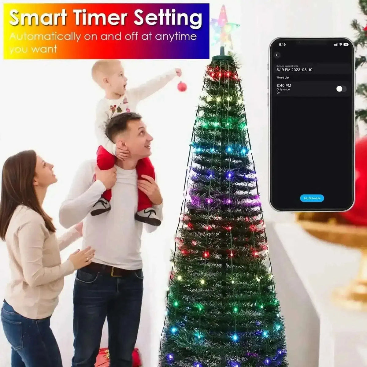 LED Lights Collapsible Christmas Tree Light with Remote App Control Cartsfy Inc.