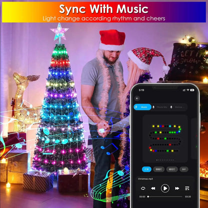 LED Lights Collapsible Christmas Tree Light with Remote App Control