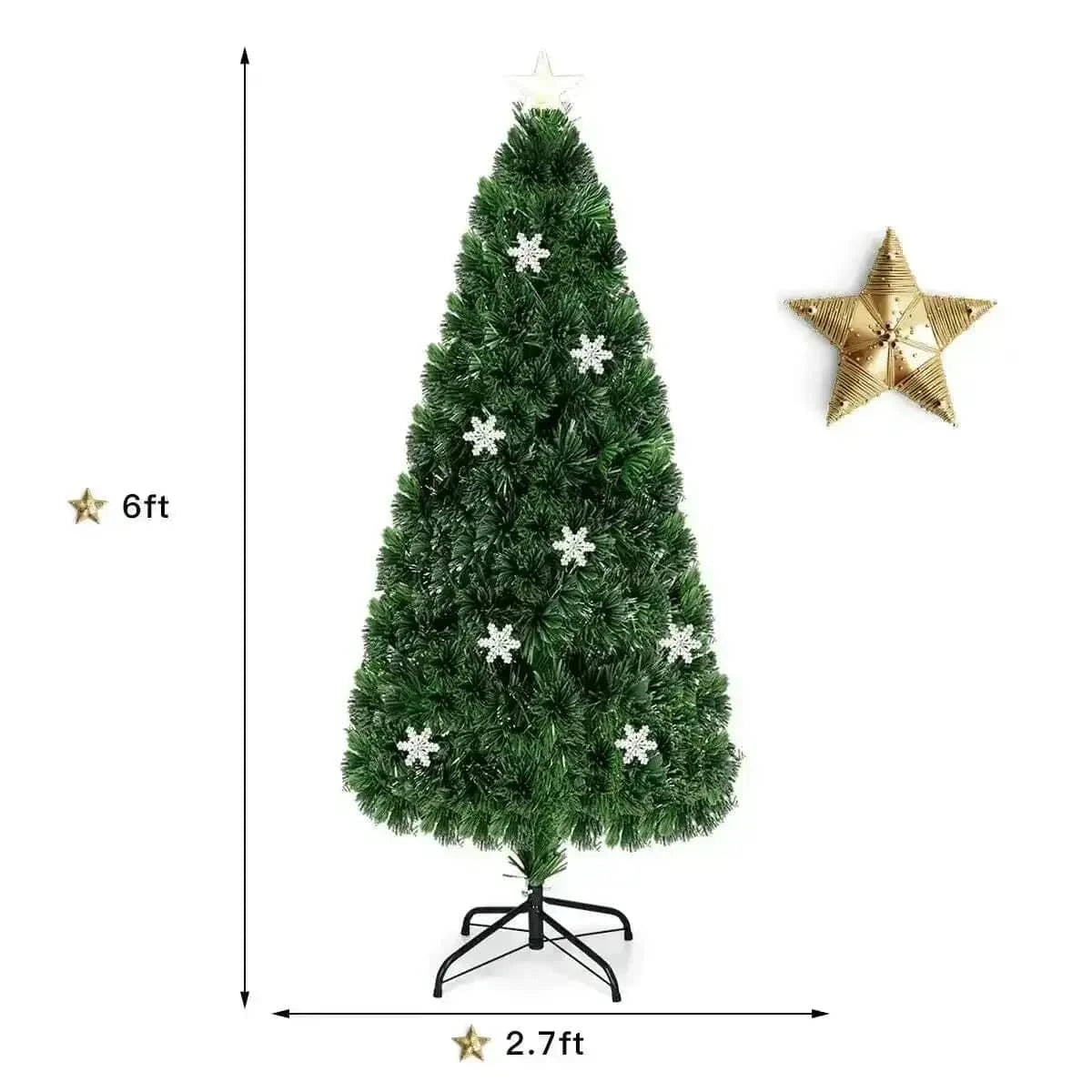 LED Optic Artificial Christmas Tree with Snowflakes Cartsfy Inc.