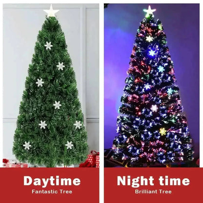LED Optic Artificial Christmas Tree with Snowflakes Cartsfy Inc.